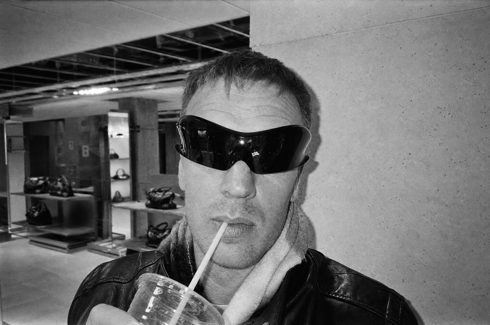 Ben Feole wearing oversized black sunglasses